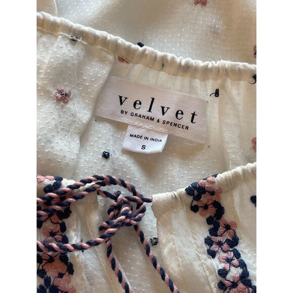 Graham & Spencer Isilda Embroidered Dress tassel neck tie & belt floral prairie - Picture 8 of 9